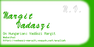 margit vadaszi business card